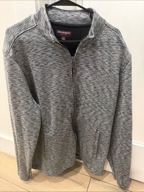 Johnston & Murphy Heather Gray Full-Zip Knit Jacket